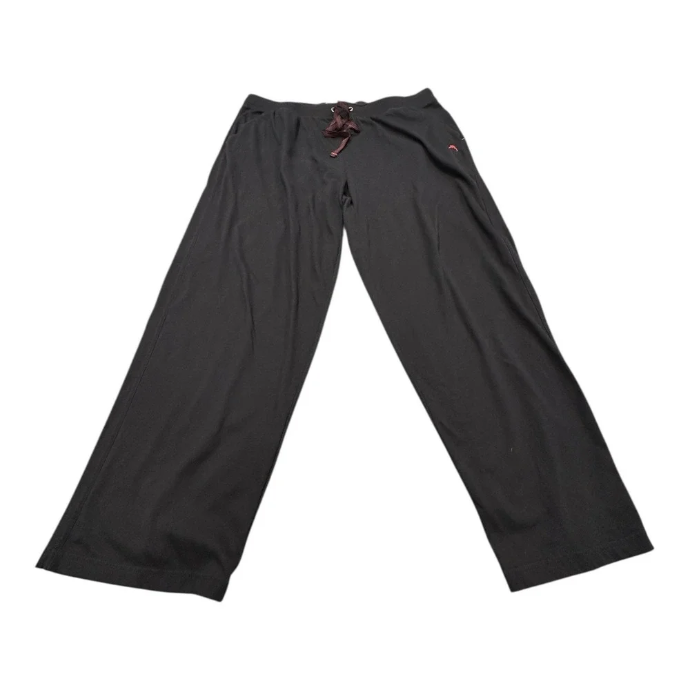 Tommy Bahama Mens XL Lounge Pants EG Black Cotton Polyester Drawstring Pockets